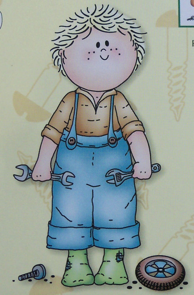Bambinie Boy at Work Clear Stamp