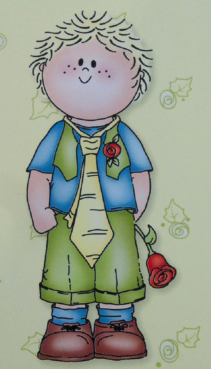 Bambinie Boy with Rose Clear Stamp