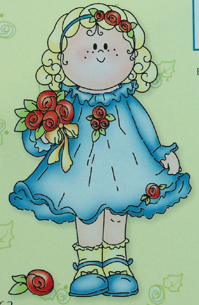 Bambinie Girl with Roses Clear Stamp
