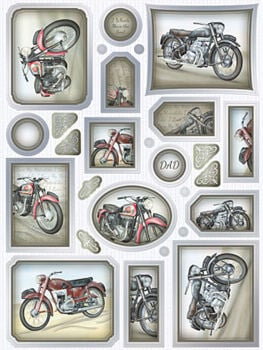 Classic British Motorbikes Foiled Diecut Topper Sheet