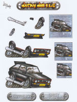 Wacky Wheelz VW Golf Decoupage Sheet
