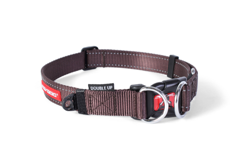 Double Up Dog Collar - Chocolate - Large
