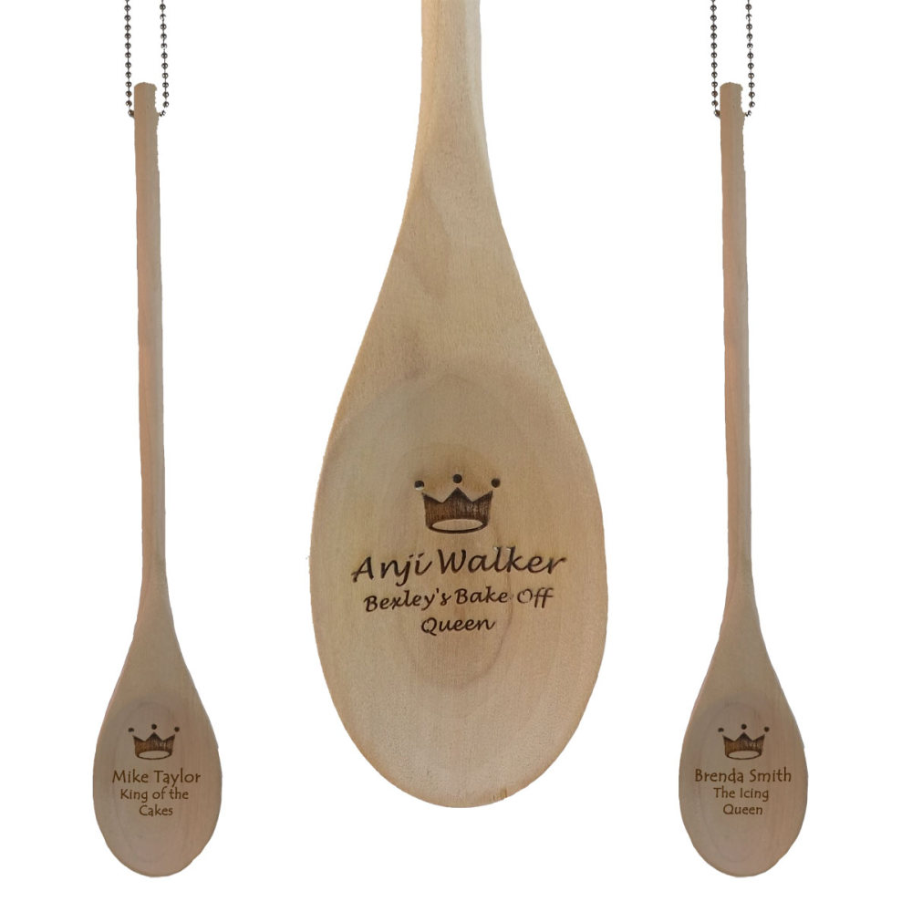 Personalised Wooden Spoon with chain, great gift for those who love to bake