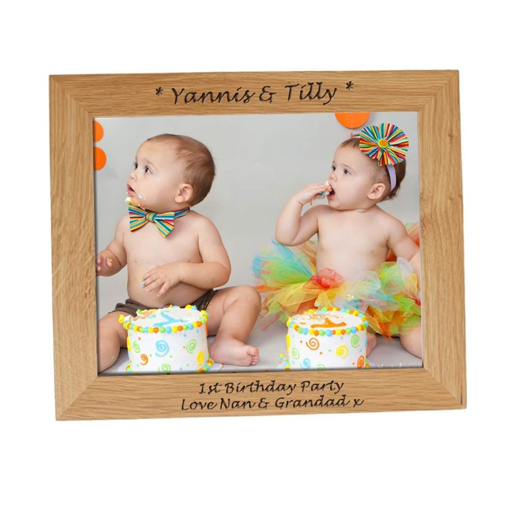 Personalised 10x8 Solid Oak Photo Frame - Perfect Gift for Birthdays