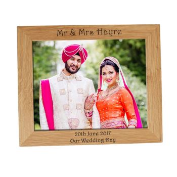 Personalised 10x8 Solid Oak Photo Frame - Perfect for those Wedding Photos