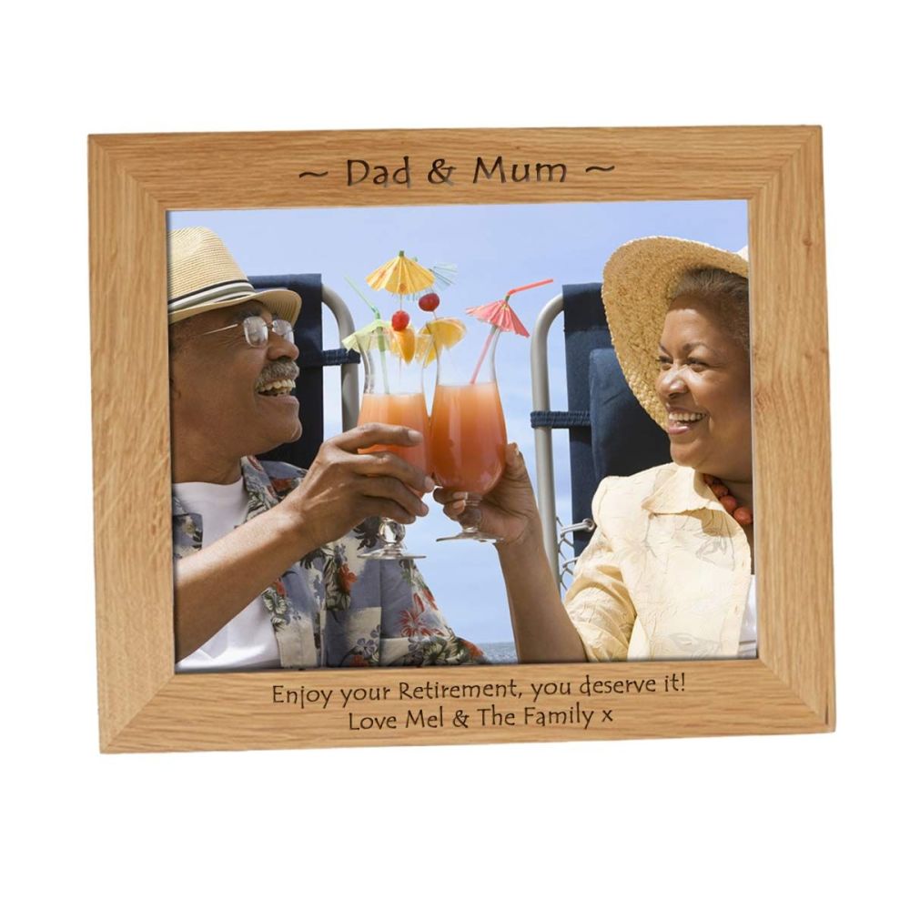 Personalised 10x8 Solid Oak Photo Frame - Perfect for a Retirement Gift