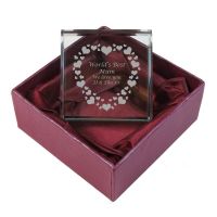 Birthday Personalised Glass Token with Hearts
