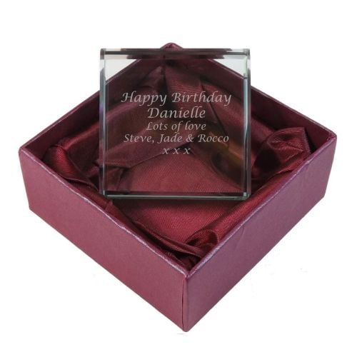 Personalised Glass Token. A perfect Birthday gift and keepsake