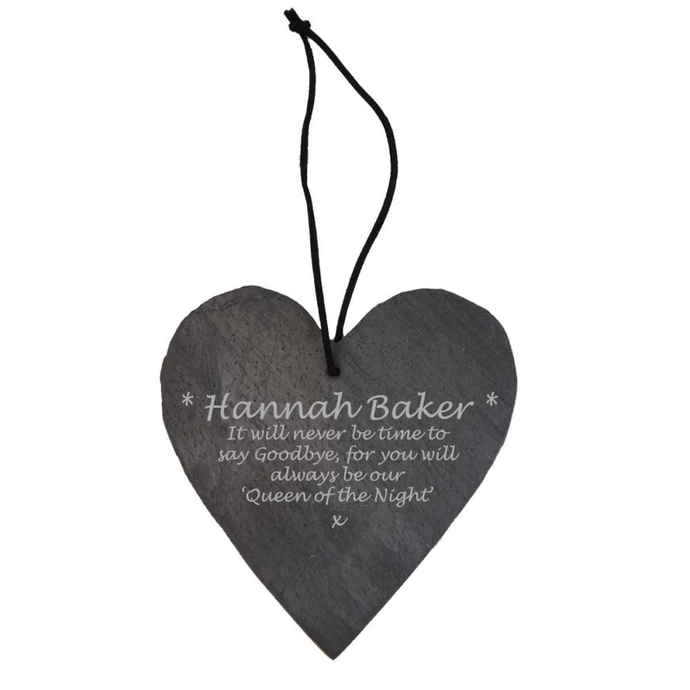 Personalised Memorial Slate Hanging Heart