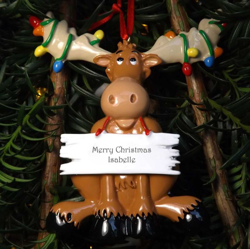 Moose - Personalised Christmas Decoration 