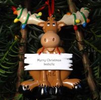 Moose - Personalised Christmas Tree Decoration 