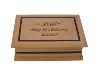 Beech Wood Keepsake Box  Personalised as a unique 5th Anniversary Gift