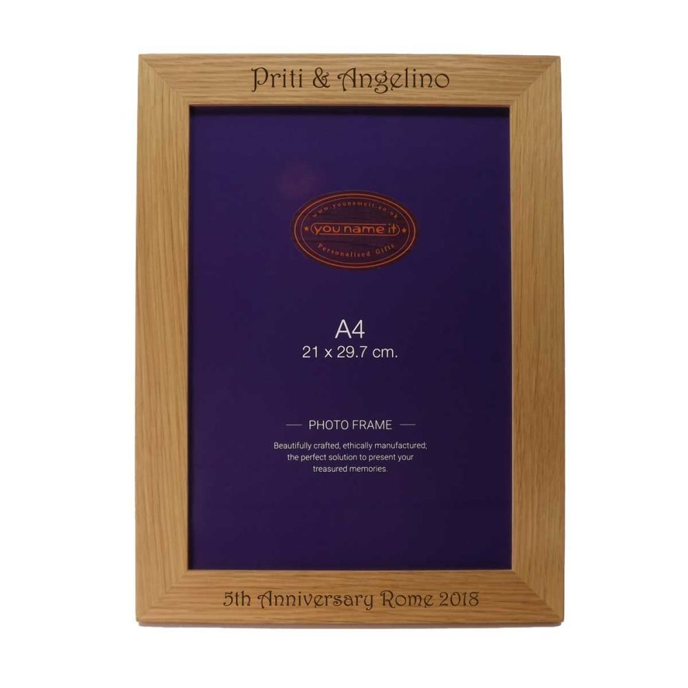 Personalised Wooden A4 Picture Frame