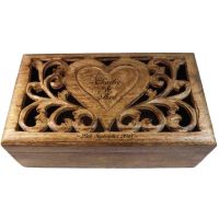Personalised Solid Mango Wood Box | A Unique Wedding Gift - 28cm