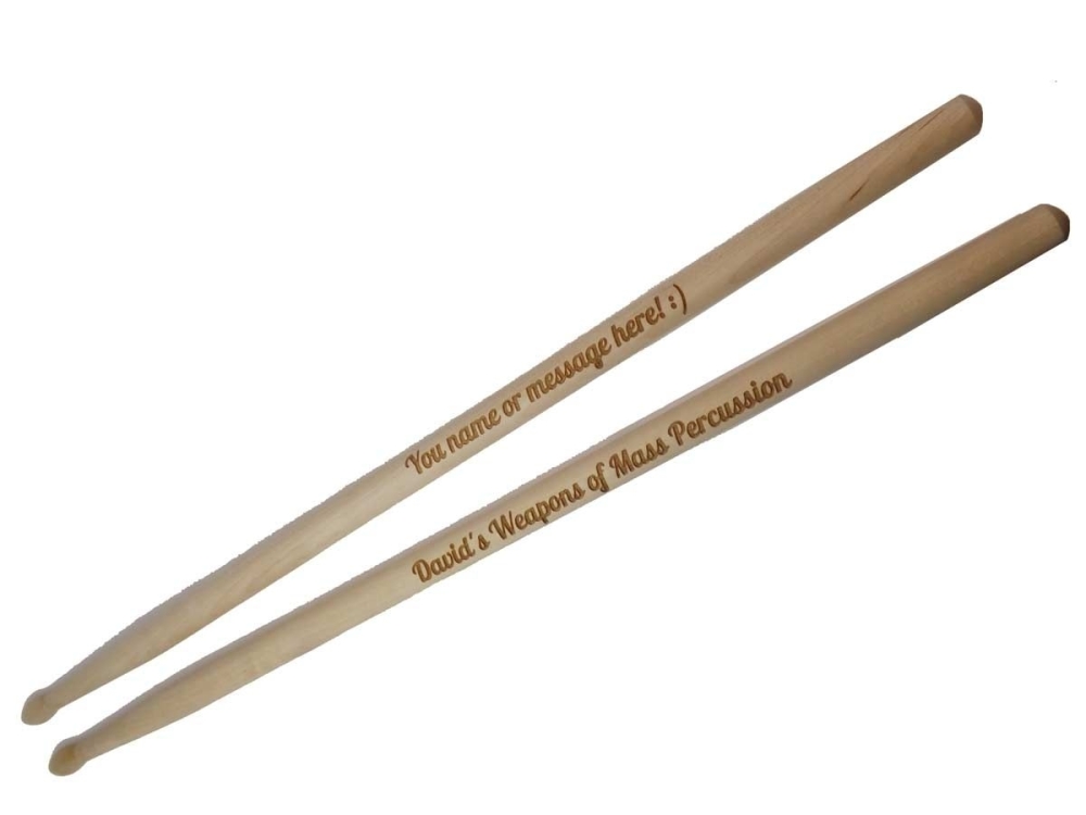 Personalised Wooden Drumsticks. Unusual Gift for Birthdays.