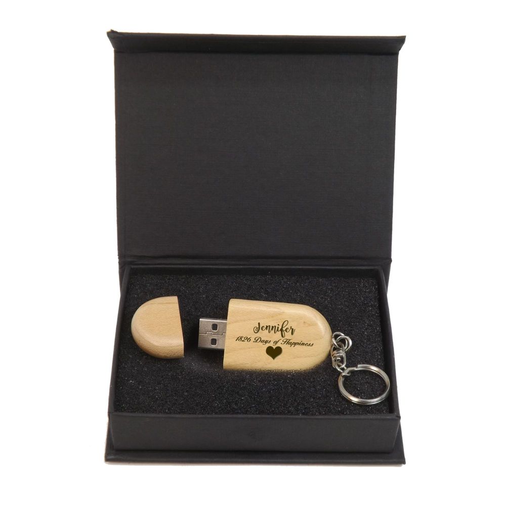 Anniversary Personalised Wooden Memory Stick 4GB