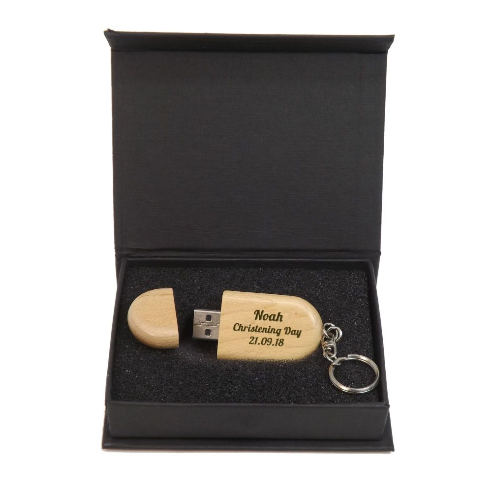 Christening Personalised Wooden Memory Stick 16GB