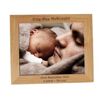 Personalised 10x8 Solid Oak Photo Frame - Perfect for a Christening Gift