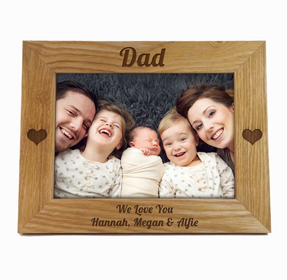 Father's Day Frame with Hearts, personalised with your special words.