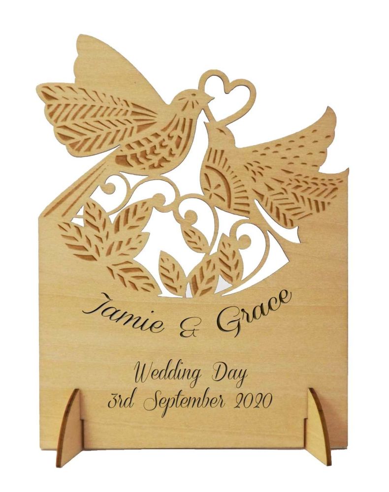 Wooden Personalised Wedding Card