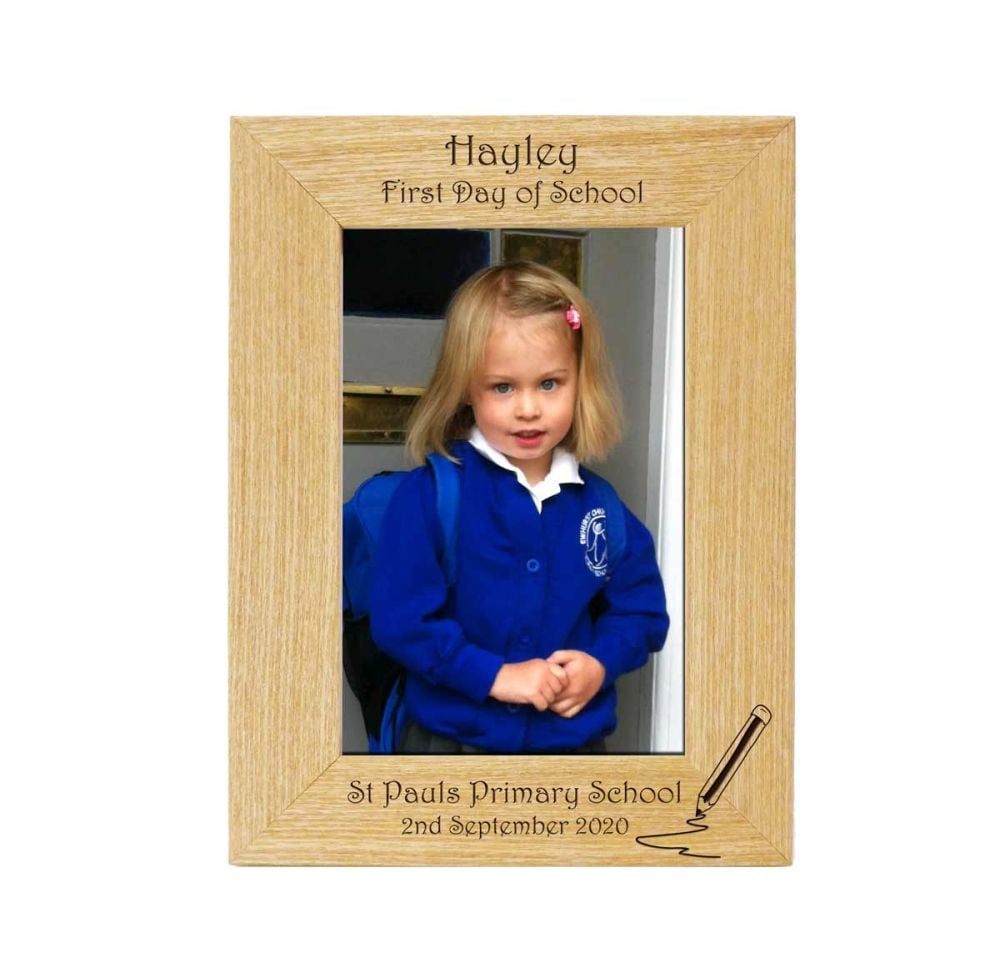 Personalised End Of Term 6x4 Ash Photo Frame with Pencil image