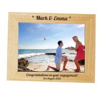 Personalised 10x8 Solid Oak Photo Frame - Perfect for an Engagement Gift