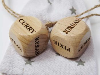 Personalised Wooden Dice engraved with your choice of words