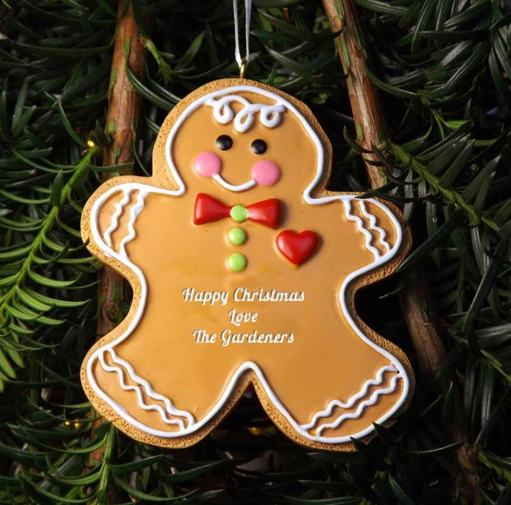 Gingerbread Man - Personalised Christmas Tree Decoration