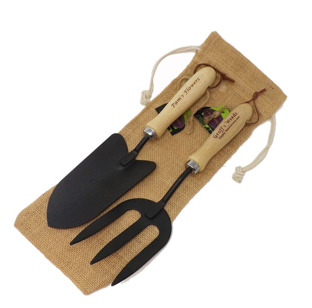 Personalised Garden Fork and Trowel Set - A great Mother's Day gift For keen gardeners