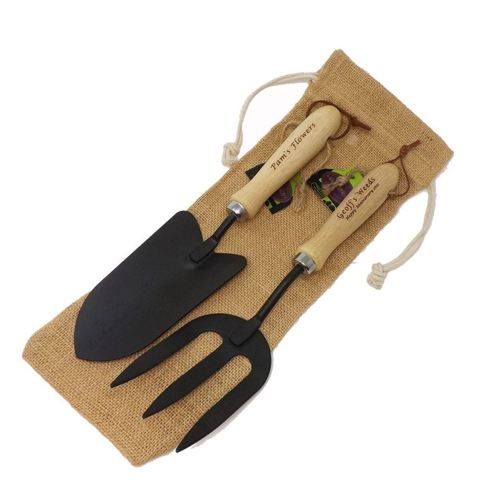 Personalised Garden Fork and Trowel Set - A great Christmas gift for garden
