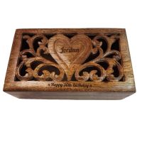 Personalised Solid Mango Wood Box | A Special Birthday Gift - 24cm