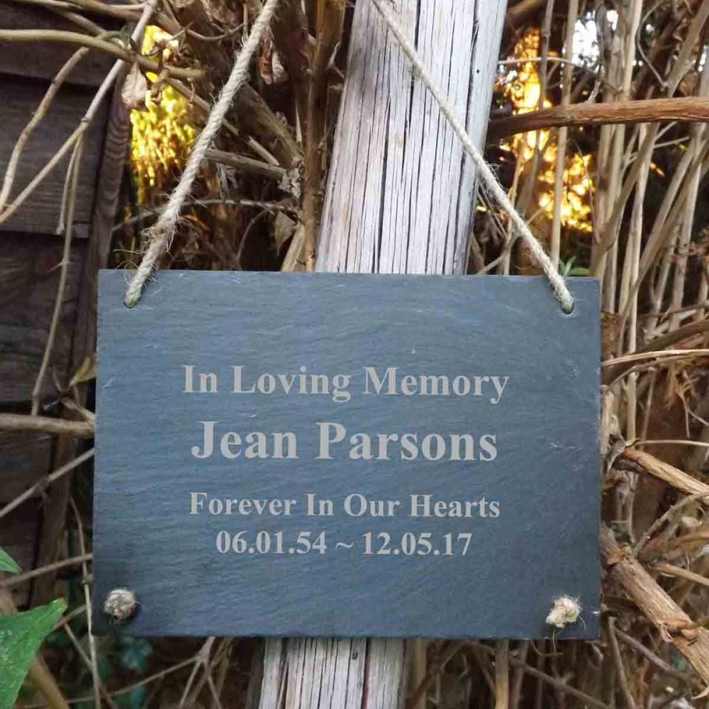 'In Loving Memory' Slate Memorial Hanging Plaque