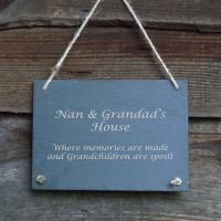 Personalised Hanging Door/Garden Slate Sign. Ideal for Birthdays!