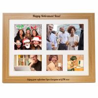 Personalised photo lap tray engraved with your choice of names or message. Unique Retirement gift.