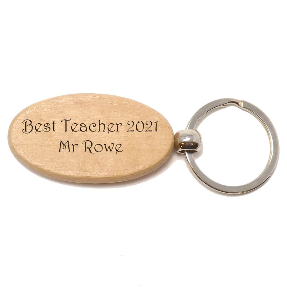 Teachers and End of Term Personalised Wooden Key Ring