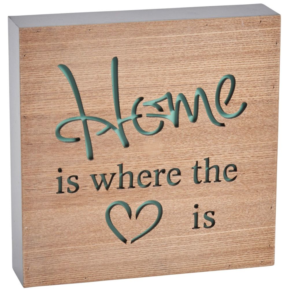 Home is where the heart is | free standing block sign