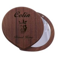 Wooden Compact Mirror | Personalised gift for Him