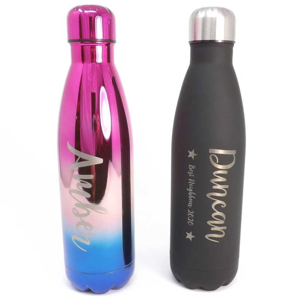 Personalised Stainless-Steel Water Bottle | ideal Birthday Gift.