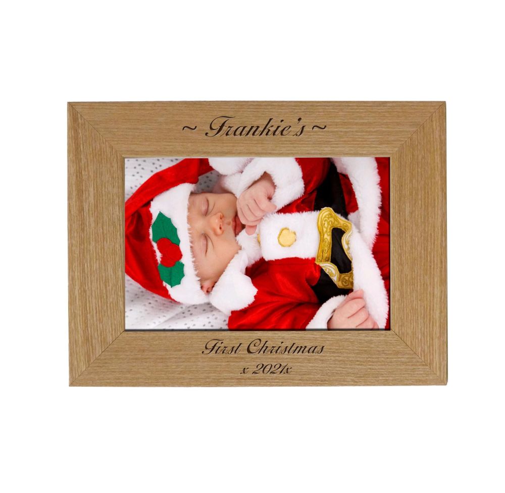 Personalised Christmas 6x4 Ash Photo Frame, *NEW RANGE LOWER PRICE*