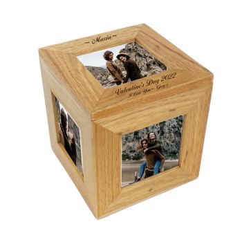 Personalised Oak Photo Cube - A thoughtful gift for Valentine's day