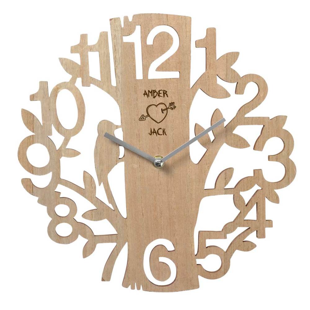 Wooden Clock with heart