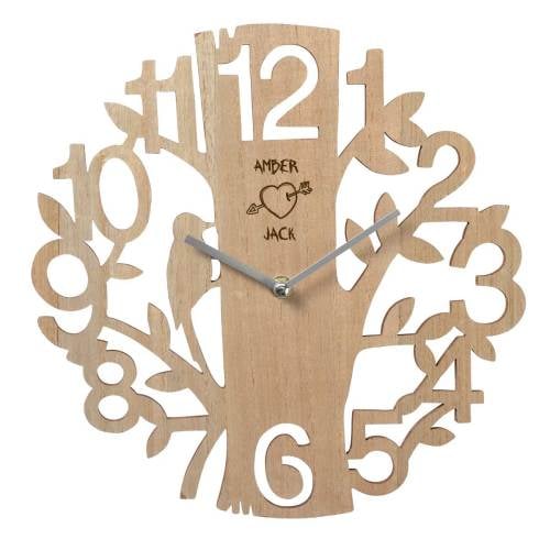 Wooden Clock with heart