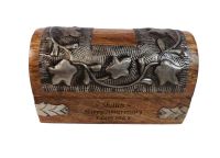 Solid Wood Chest style box personalised with your choice of Anniversary words