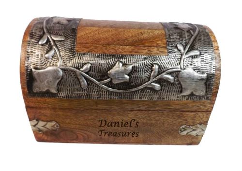 Silver Leaf Wood Box Medium
