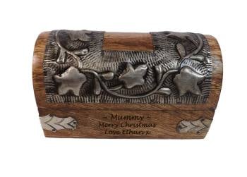 Birthday Solid Wood Chest style box personalised with your choice of words