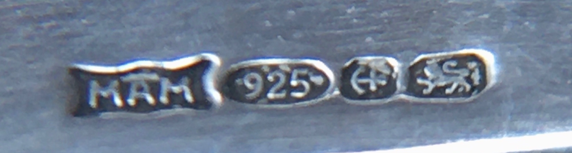 Picture of a sterling silver hallmark