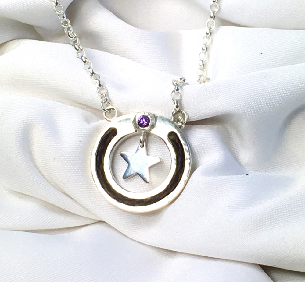 Luxury horsehair pendant with silver star