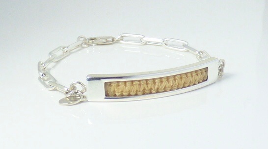 Sterling silver paperchain horsehair bracelet