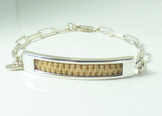 Sterling silver paperchain horsehair bracelet
