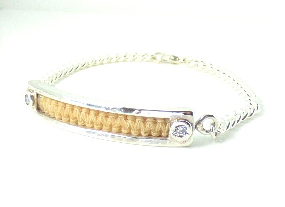 Sterling silver and braided horsehair bracelet